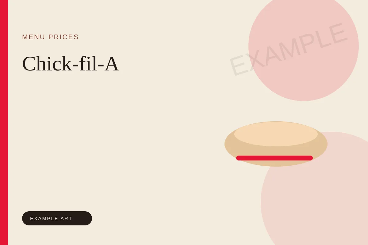 Illustrated menu card for Chick-fil-A. Example art, not an official logo or product photo.